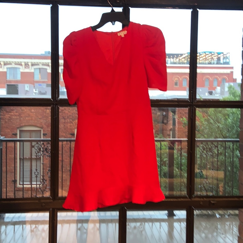 Red mini dress